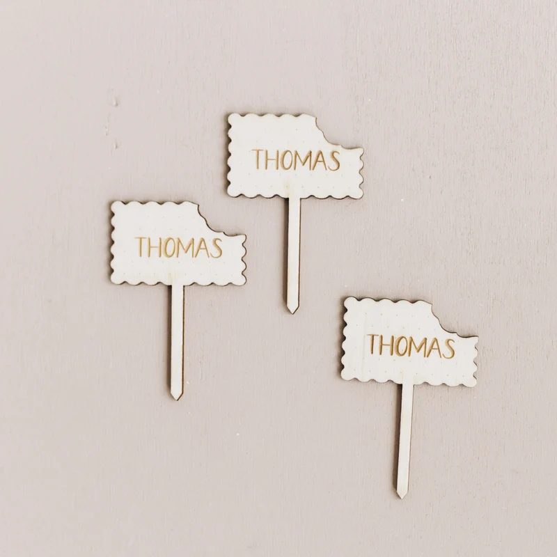 10 mini cake toppers biscuit "Milk and Cookies"
