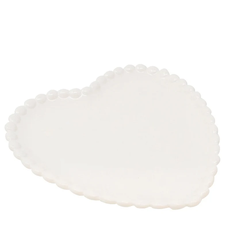 Assiette décorative - Coeur blanc