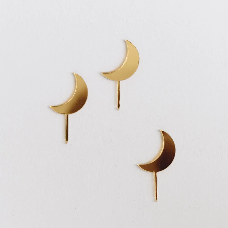 10 mini cake toppers "Lune"
