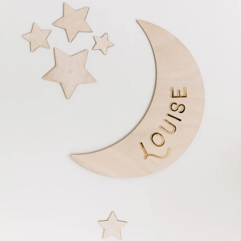 Décor mural "Lune et étoiles"