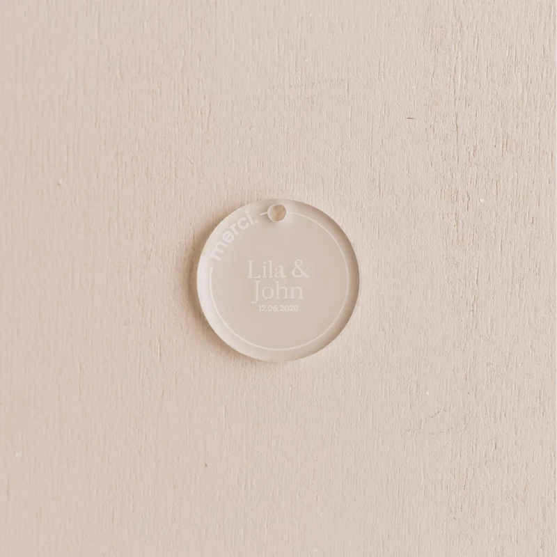 10 étiquettes cadeau "Dot" plexi givré