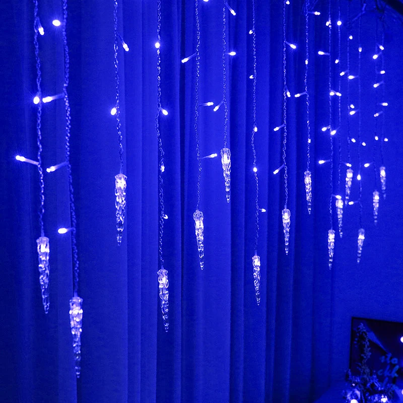 Quntis 5M LED Icicle Lights – 36-Strand Waterproof Plug-In Curtain Lights for Outdoor Christmas, Holiday, Garden & Patio Decor