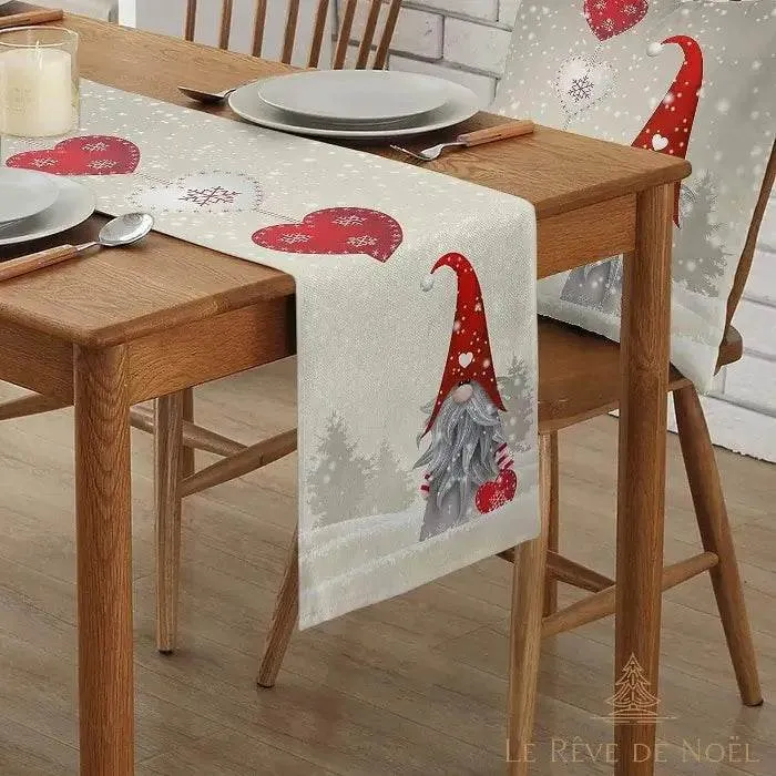 Chemin de table Noël blanc