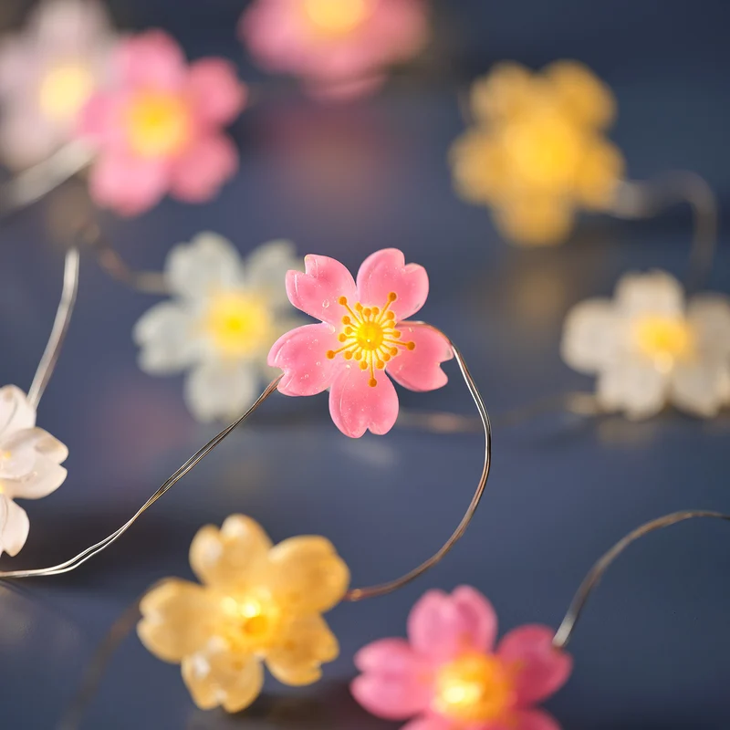 Guirlande Lumineuse Micro LED à 20 Fleurs Pastel