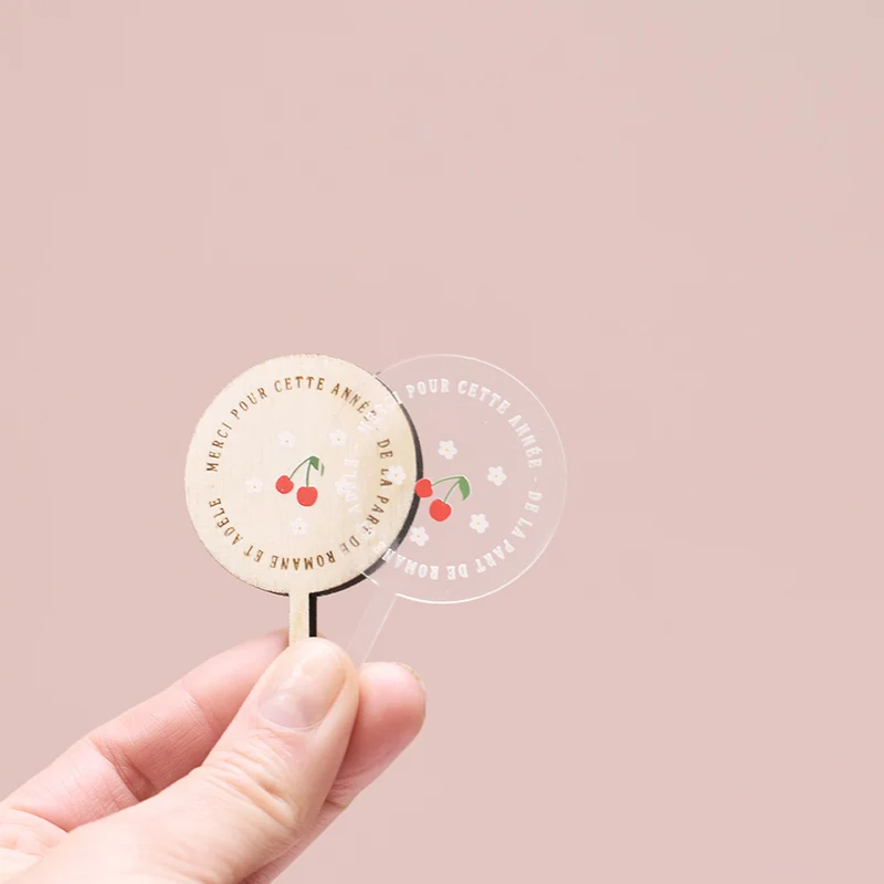 Pique pour petite plante Fin d'année cerise