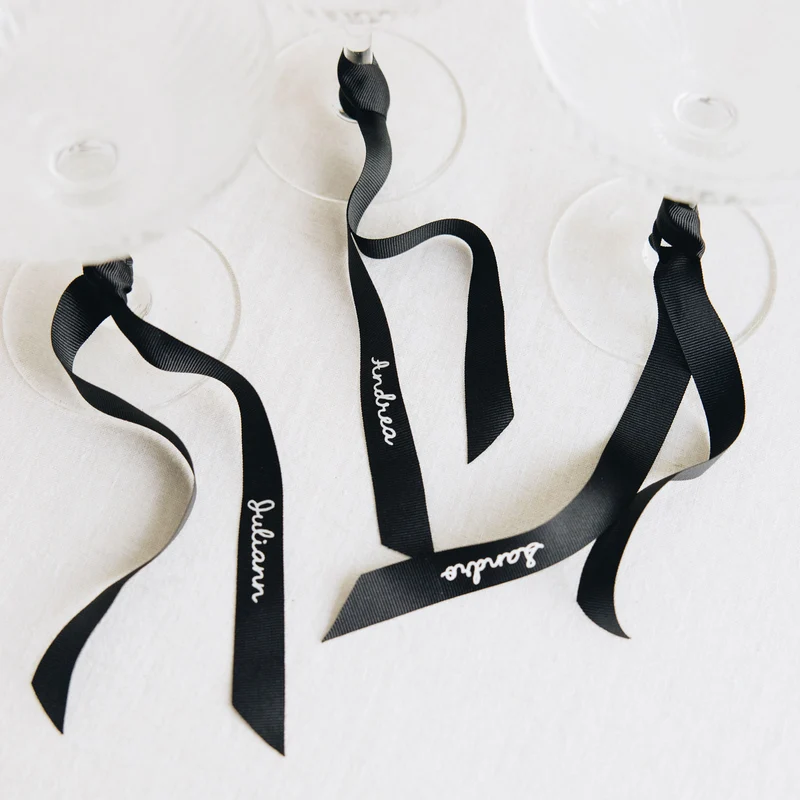 Marque-place ruban "Elena" noir