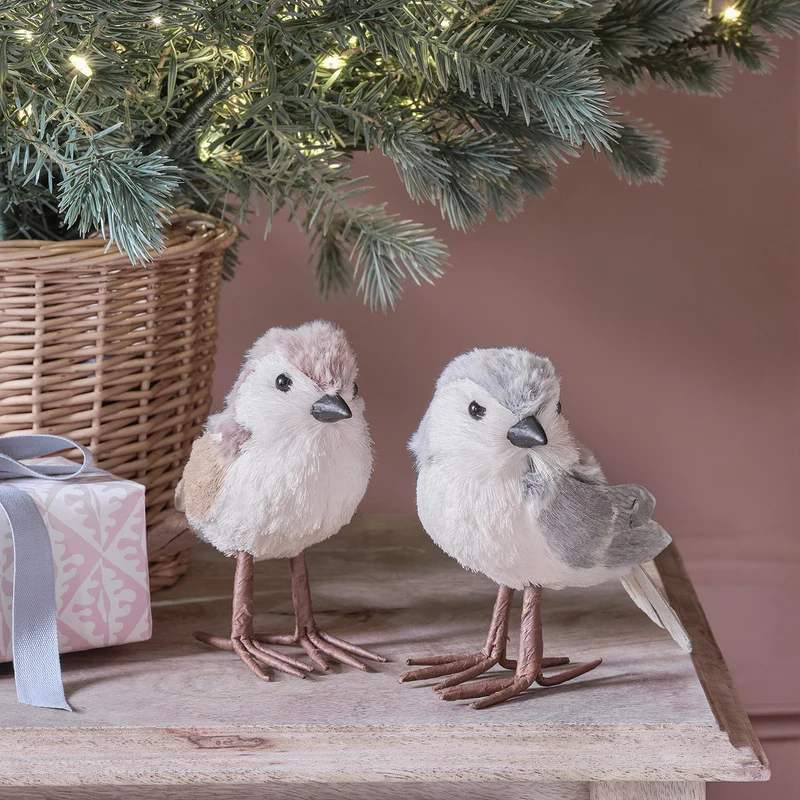 Lot de 2 Oiseaux Décoratifs pour Sapin de Noël