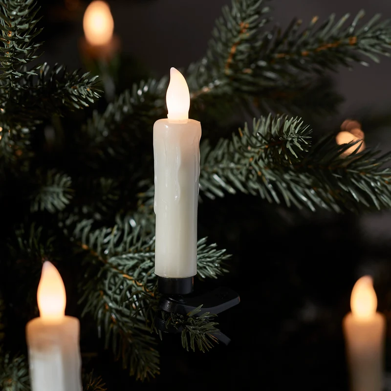 10 Bougies Ivoire pour Arbre de Noël