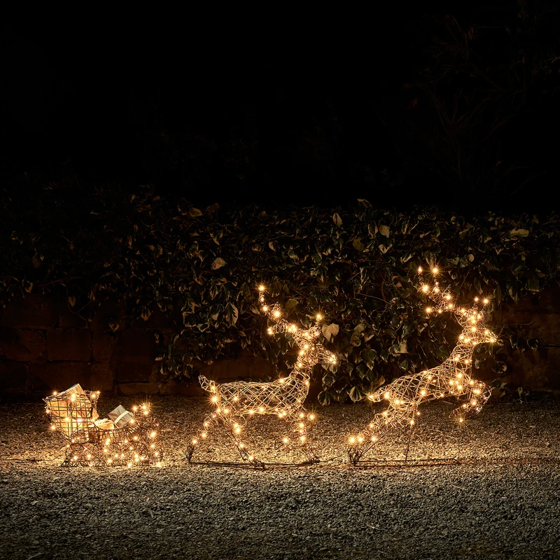 Rennes et Traîneau de Noël Lumineux Studley