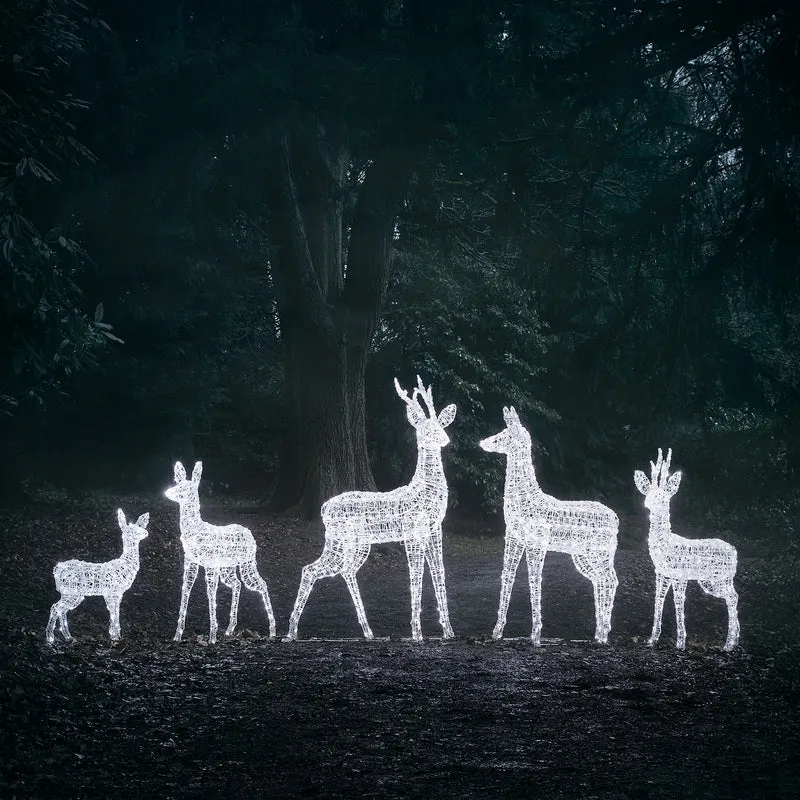 Grande Famille de Rennes Lumineux en Acrylique Swinsty, à LED Bicolores