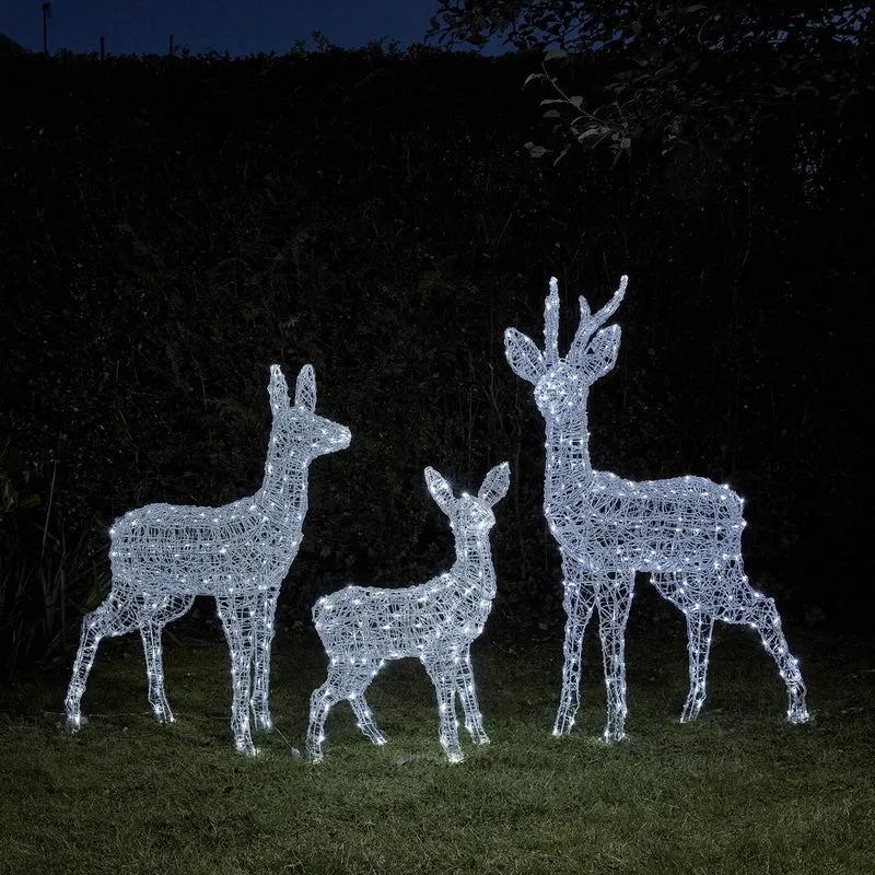 Famille de Rennes Lumineux en Acrylique et à Piles Swinsty