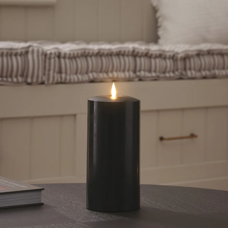 Bougie Cierge Noire TruGlow® à LED de 20 cm