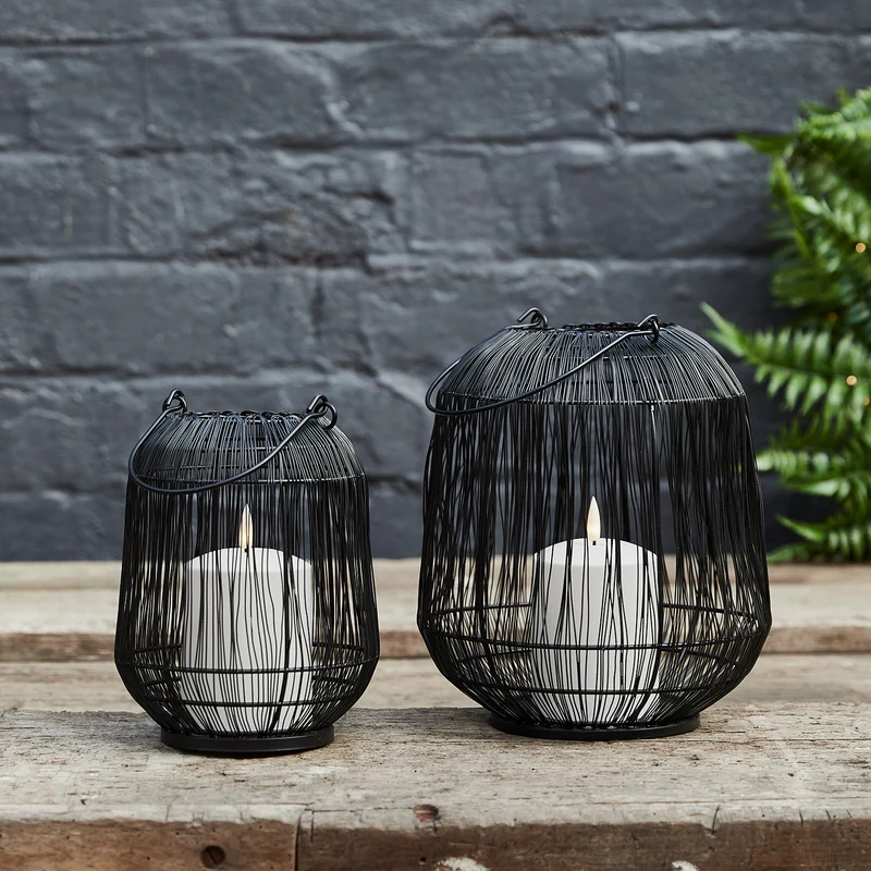 Duo de Lanternes de Jardin Antonio avec Bougie TruGlow® Blanche