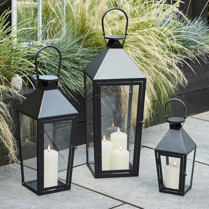Lot de 3 Lanternes d'Extérieur Cairns avec Bougies TruGlow®
