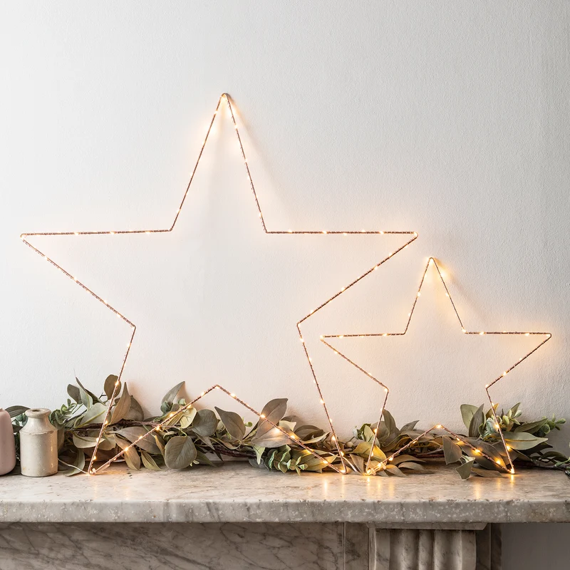 Lot de 2 Étoiles Lumineuses Osby Or Rose