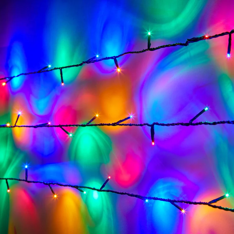 Guirlande Lumineuse Essential Connect 40m 400 LED Multicolores Câble Vert Raccordable