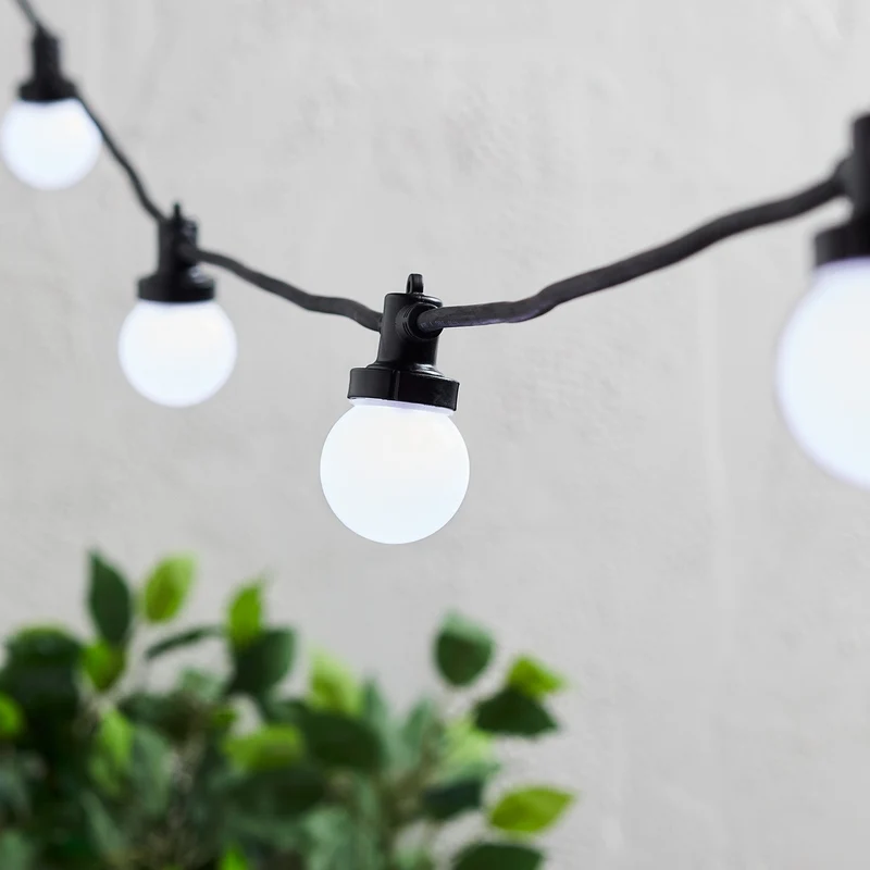 Guirlande Guinguette Pro Connect 120m 240 LED Blanche Câble Noir Raccordable