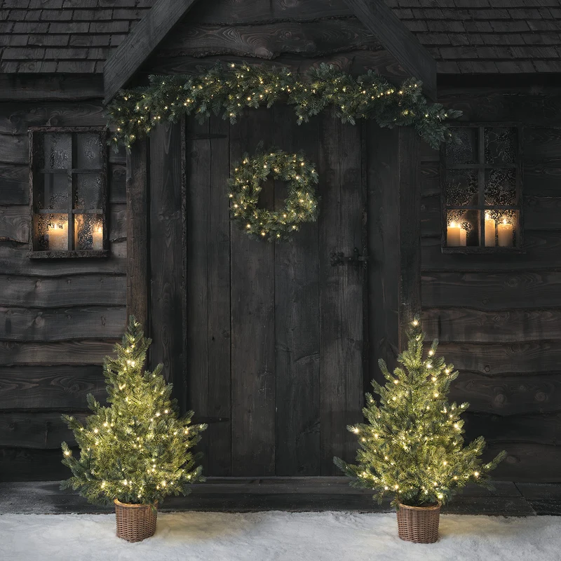 Lot de Décorations de Noël Pré-éclairées pour Porte d'Éntrée