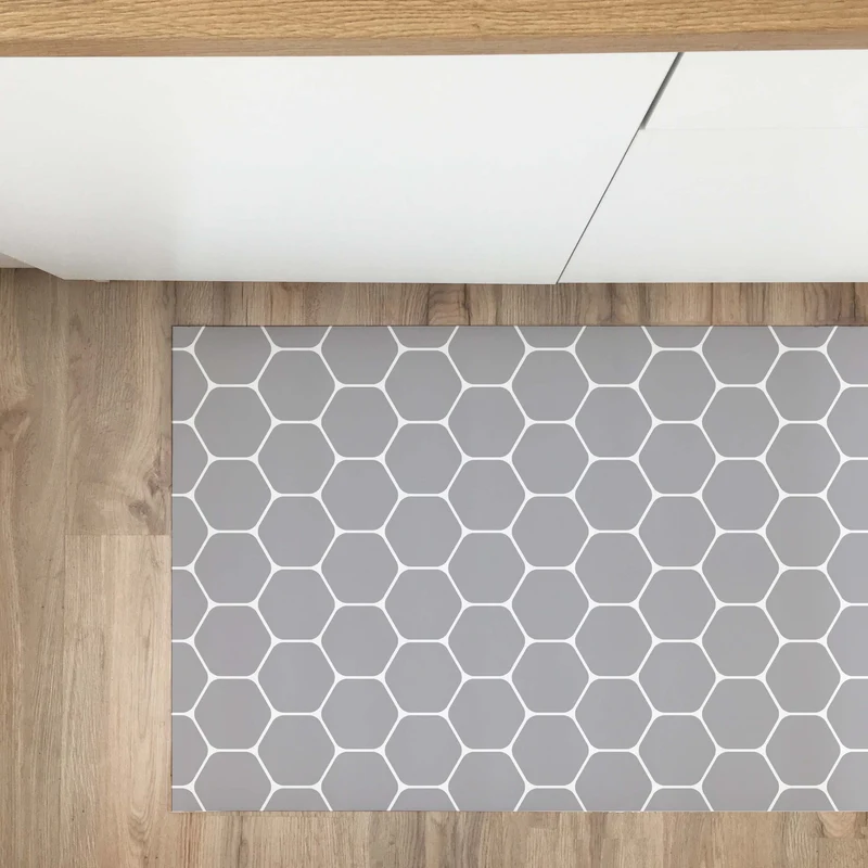 Tapis vinyle ruche gris 60x250