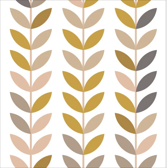 91x201cm Tela Hojas Vintage Multicolor