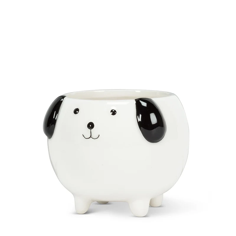 Pot en céramique sur pied - Chien