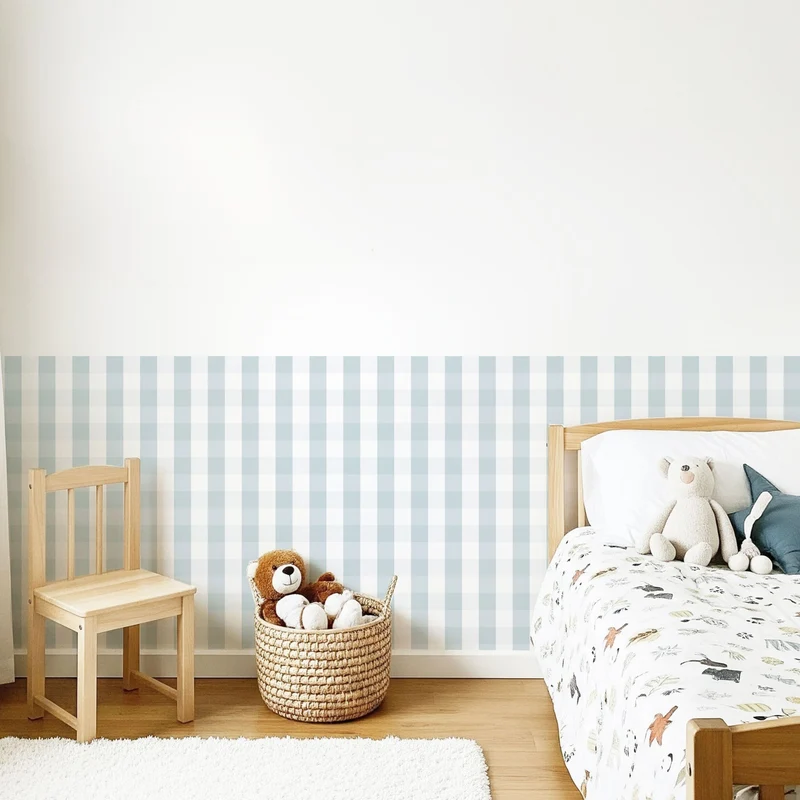Sticker mural Boiserie Vichy - Plusieurs couleurs et tailles disponibles