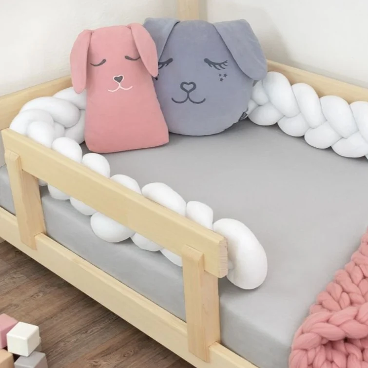 Protector de cama trenzado blanco Benlemi