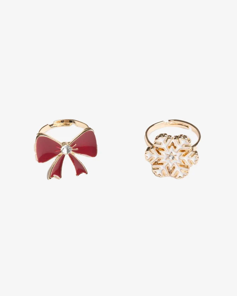 Bague flocon et nœud de Noël
