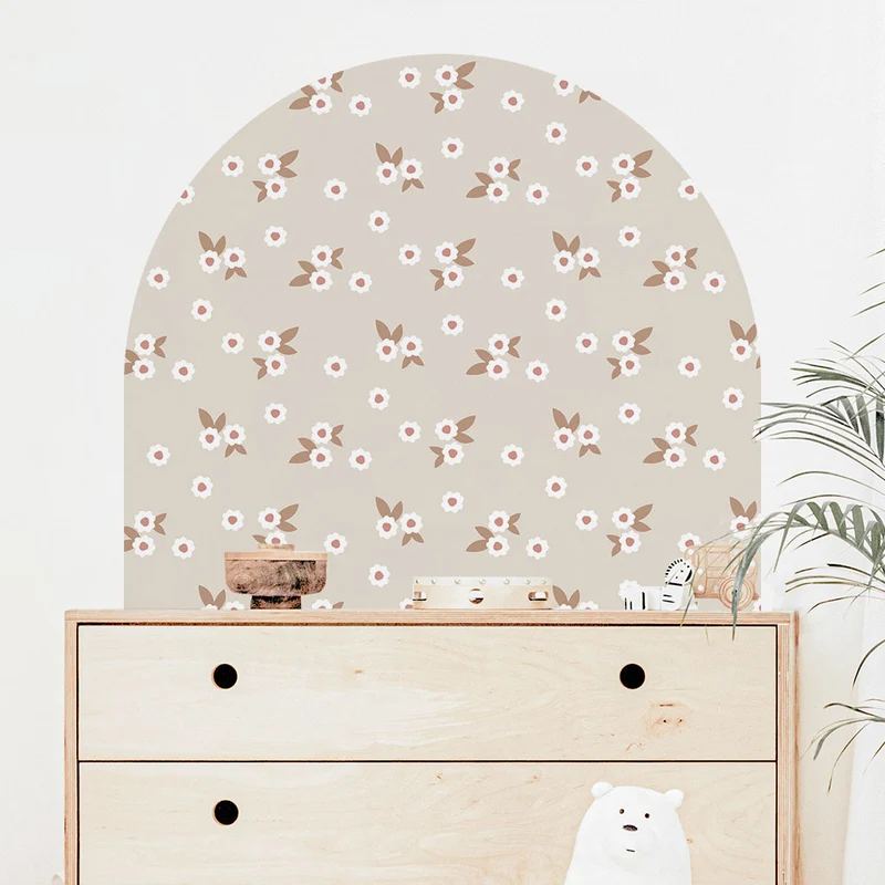 Pegatina de arco floral beige (más tamaños disponibles)