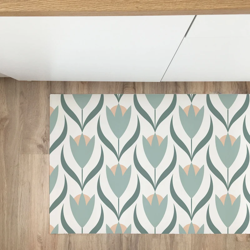 Soft Tulip Vinyl Kitchen Rug - More Sizes Available