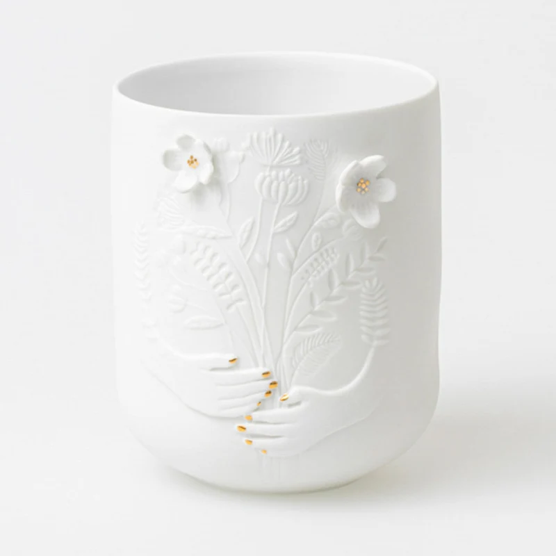 Photophore "Bouquet de fleurs" en porcelaine - Räder