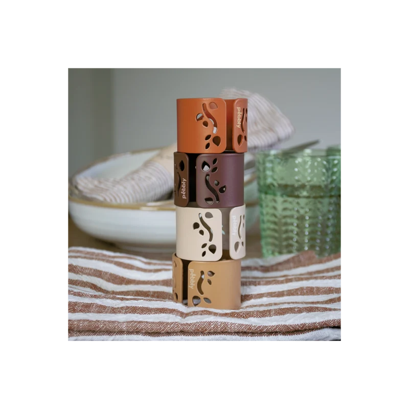 Coffret de 4 ronds de serviette - Pebbly