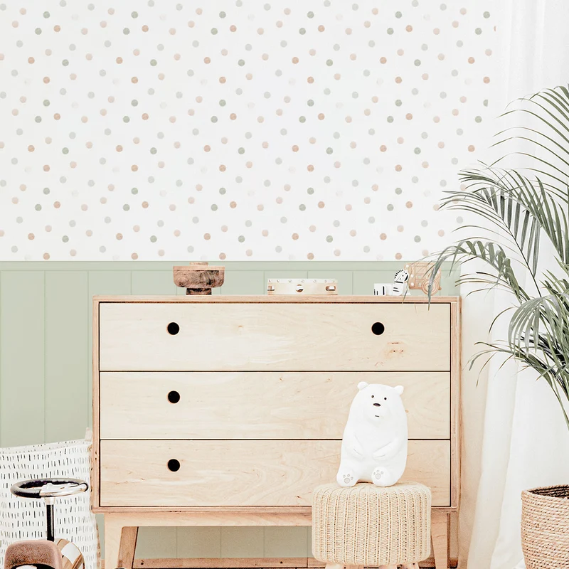 Papier peint rond aquarelle Boiserie - Plus de couleurs et de tailles disponibles
