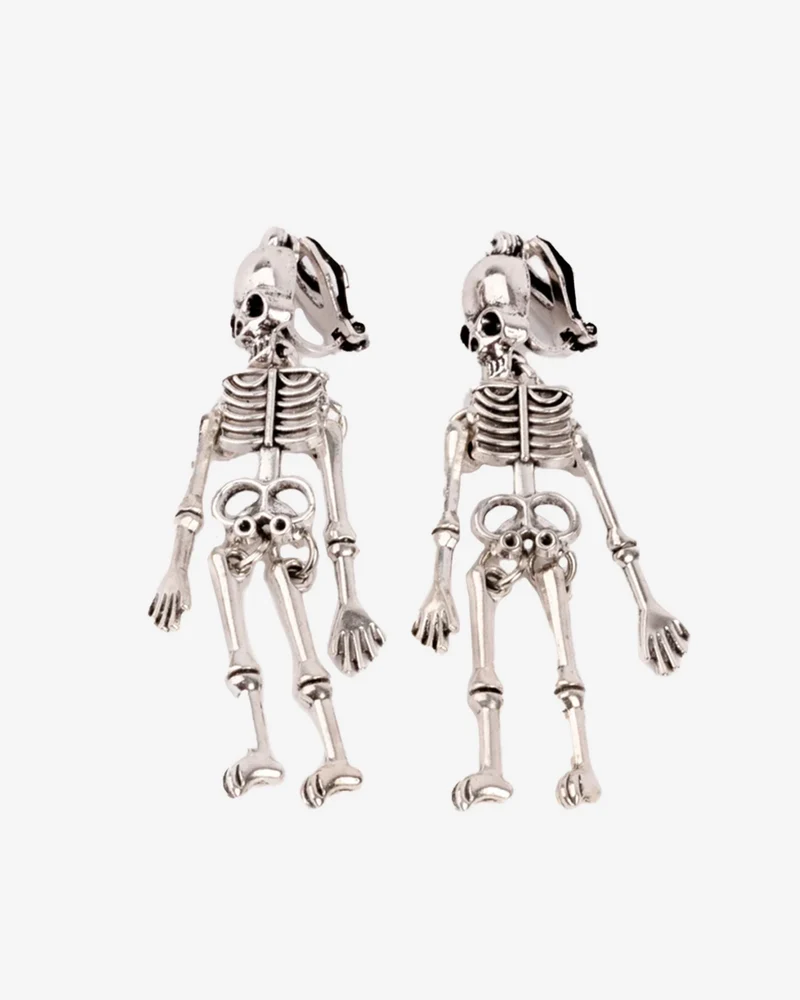 Boucles d'oreilles clips squelette