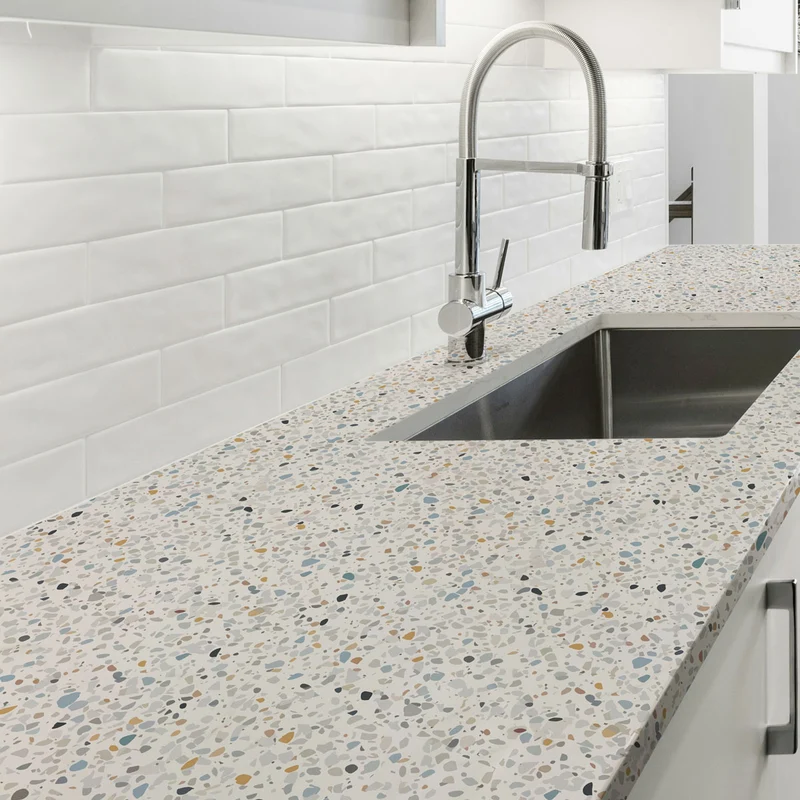 Kitchen Top Adhesive Film - Blue Graniglia