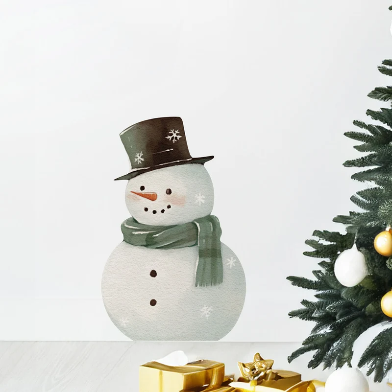 Pegatina Adhesiva XL Muñeco de Nieve