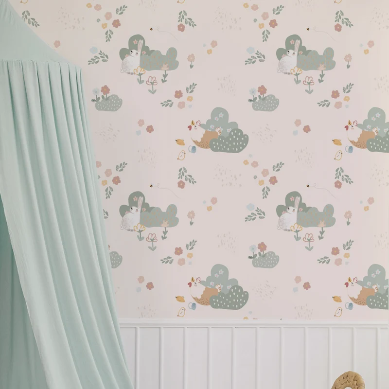 Happy Farm Multicolour Vinyl Adhesive Wallpaper 50x300cm-Decochic