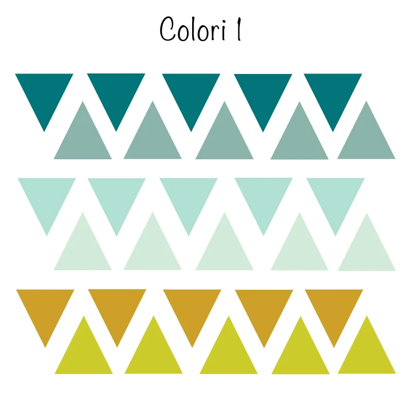 Pegatinas de triángulos de colores
