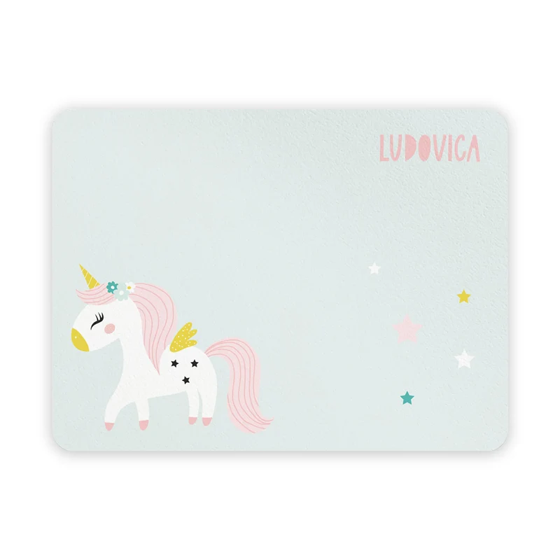 Mantel Individual Unicornios para Niña - Nombre Personalizable
