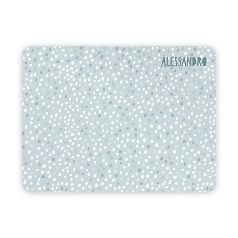 Manteles Individuales Infantiles con Lunares Azules - Nombre Personalizable