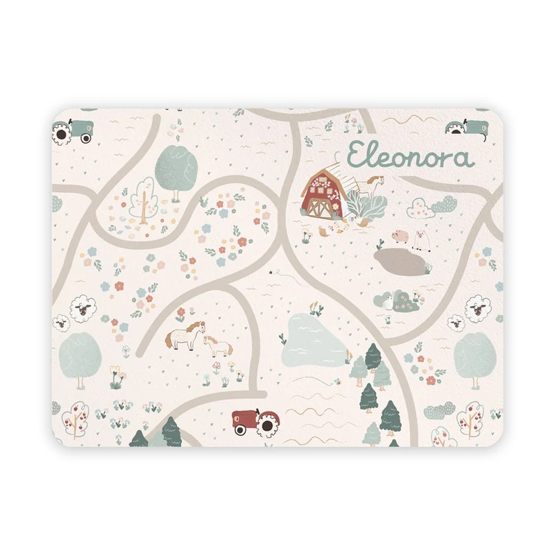 Mantel Individual Desayuno Infantil Happy Farm Map - Nombre Personalizable