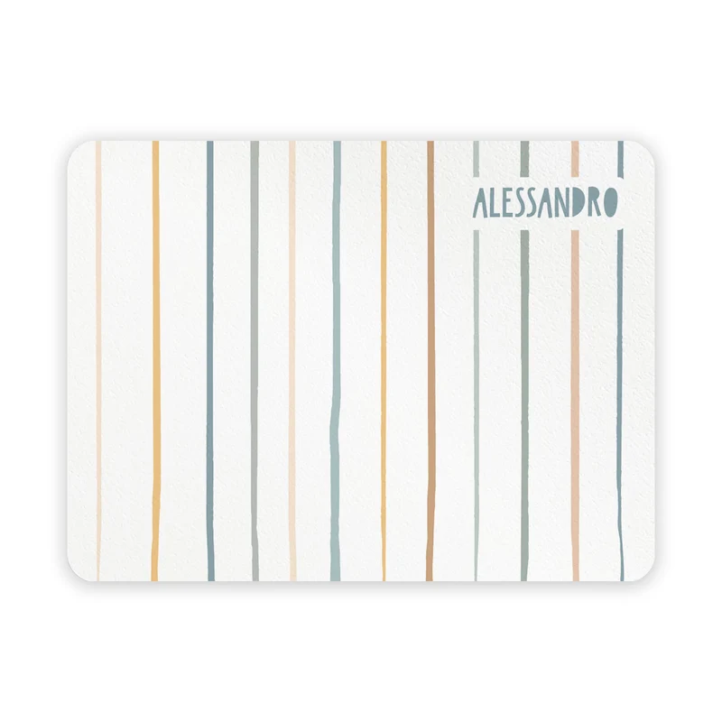 Colorful Stripes Baby Breakfast Placemat - Customizable Name