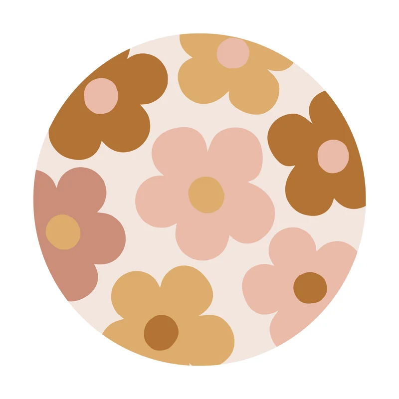 Groovy Daisy Round Vinyl Rug