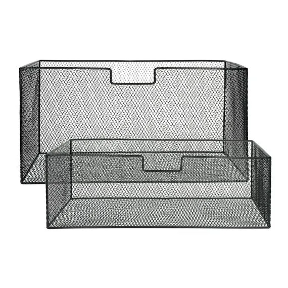 Set de 2 paniers métal fer noir - Pomax
