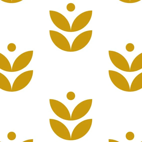 Tissu Scandi Fleurs Moutarde 49x301 cm