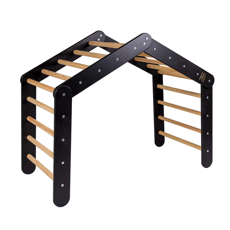Pikler Triangle Large for children wood and black MeowBaby