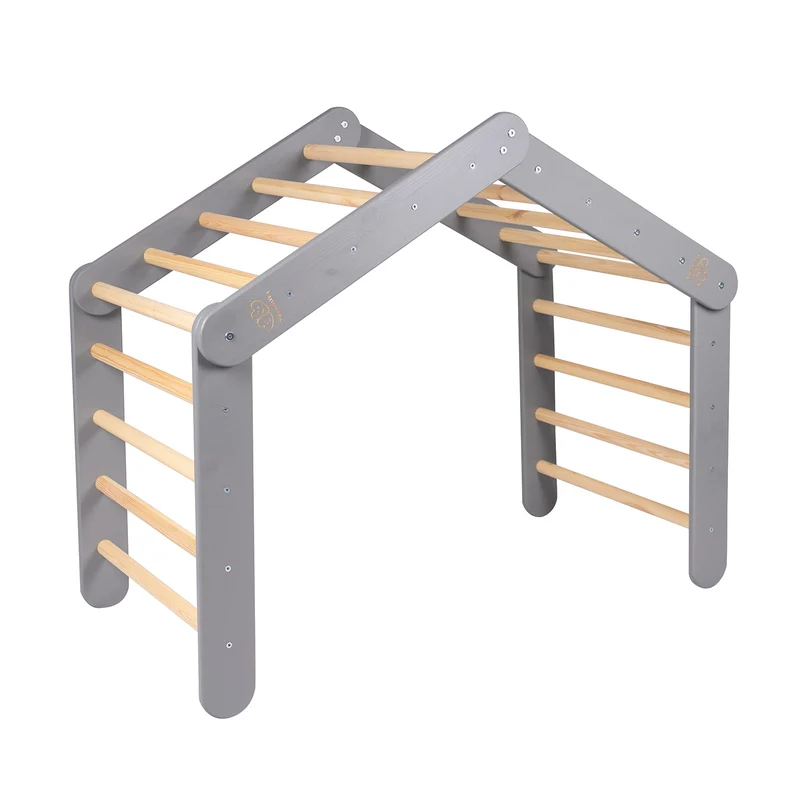 Pikler Triangle Large for children wood and gray MeowBaby