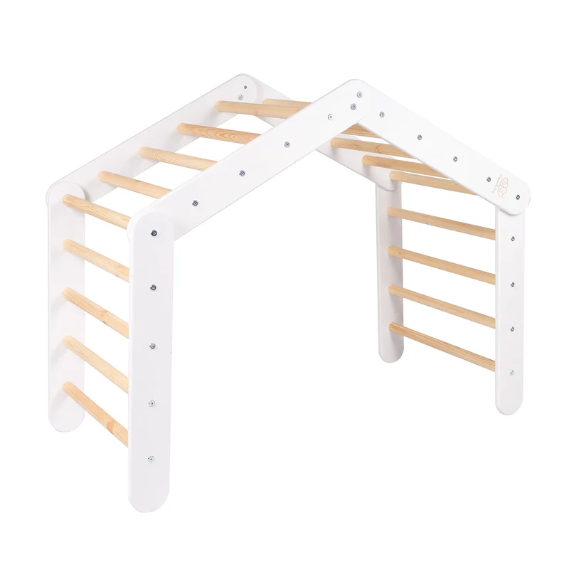 Pikler Triangle Large for children white and wood MeowBaby