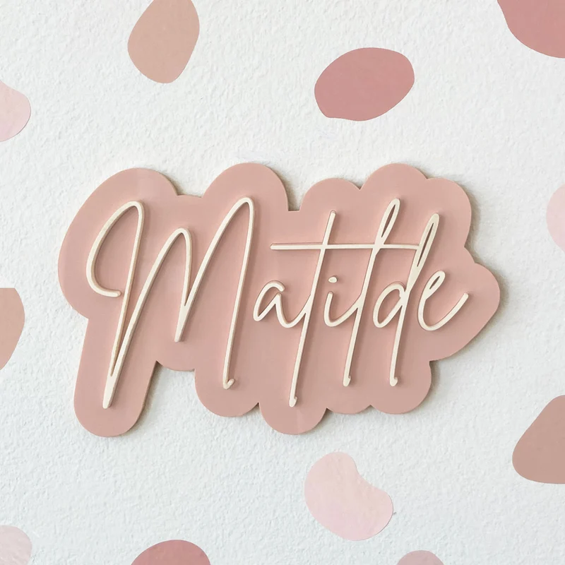 Escritura de nombre en Acrílico - Romántico - Más colores disponibles