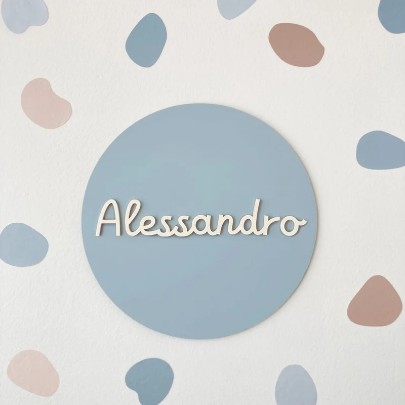 Round Acrylic Name - Cute - Multiple Colors Available